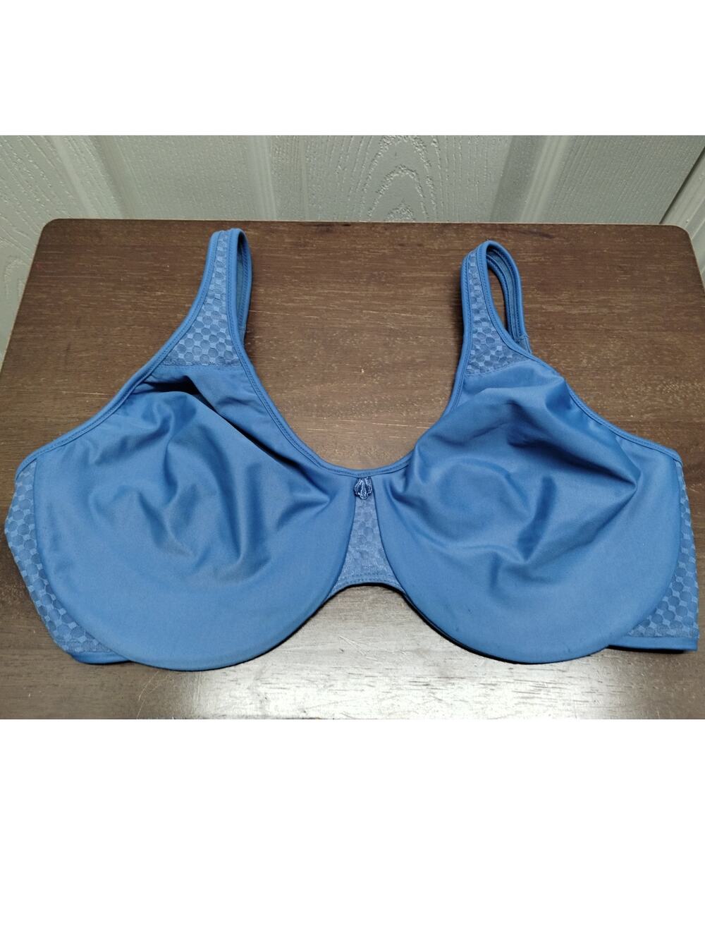 Bali Women's Size 36DD Blue Full Coverage Satin Stretch Comfort Underwire Bra